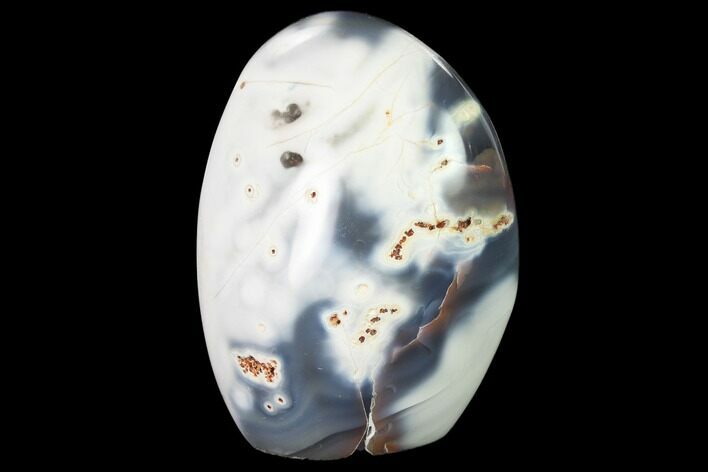 Polished Blue and White Agate Freeform - Madagascar #140367